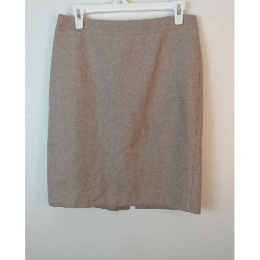 J CREW THE PENCIL SKIRT Marled Tan 70% Wool And 30% Viscose SZ 6